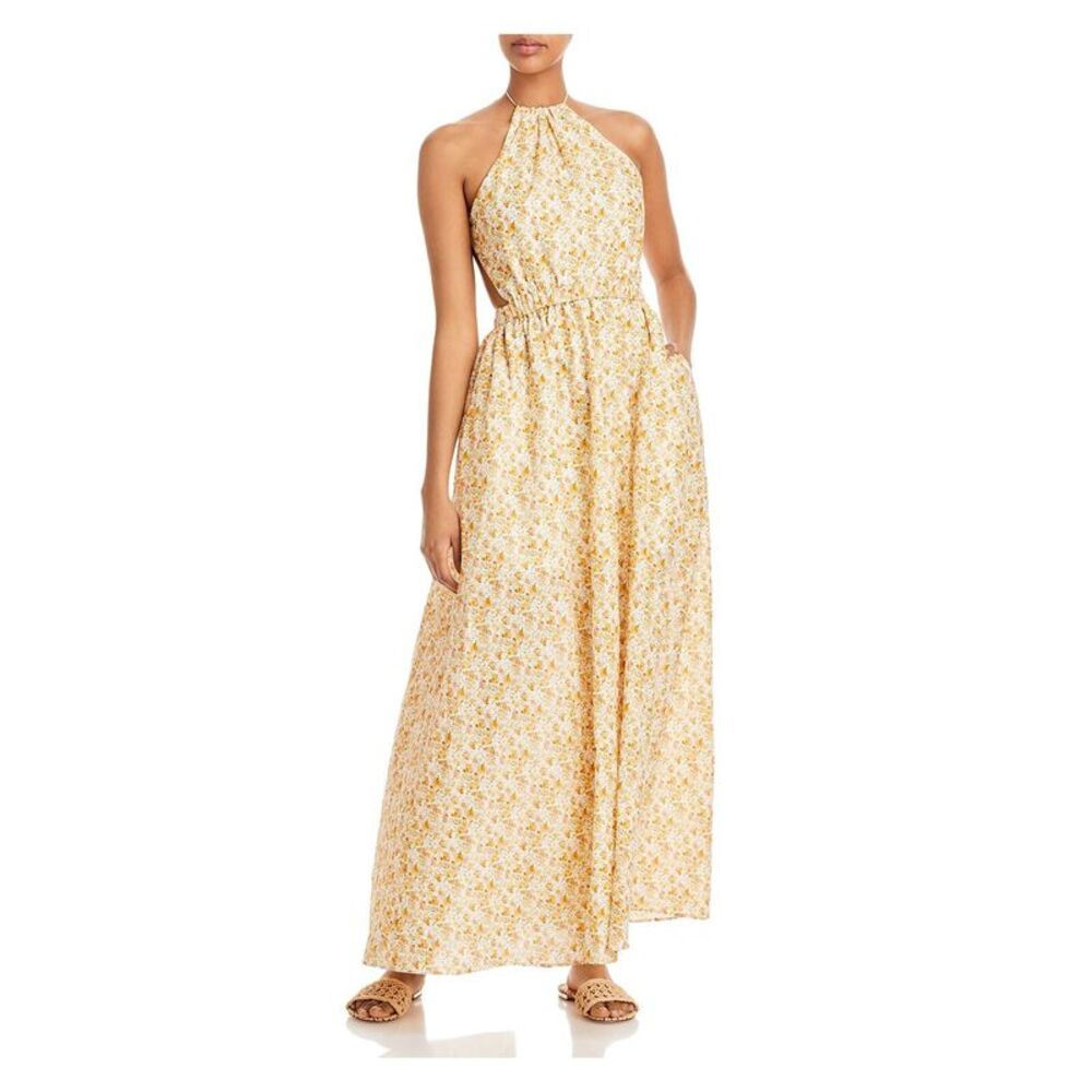 SIGNIFICANT OTHER Womens White Tie Open Back Lined Sleeveless Maxi Dress 4